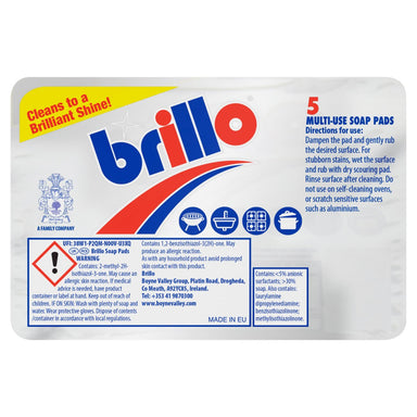 Mr Muscle Brillo Multi Use Steel Wool Soap Pads Cleans to a Brilliant Shine