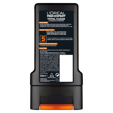 L'Oreal Men Shower Gel Total Clean 300ml - Intamarque 3600523232536