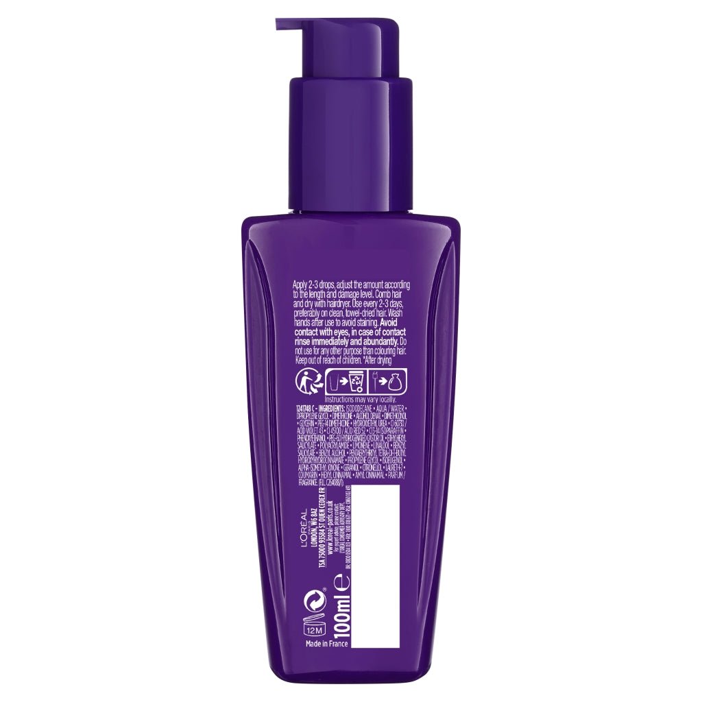 L'Oreal Elvive Colour Protect Purple Reviving Oil 100ml - Intamarque 3600523968893