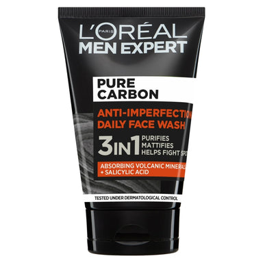 L'Oreal Men Expert Pure Carbon 3 in 1 Face Wash 100ml - Intamarque 3600523979226