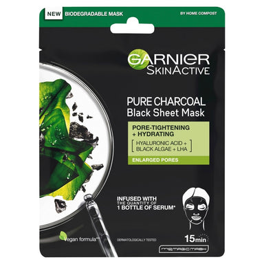 Garnier Pure Charcoal Black Tissue Mask 28g - Intamarque 3600542097147