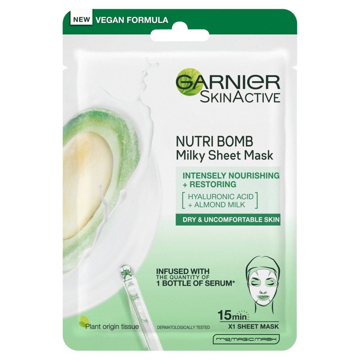 Garnier Nutri Bomb Milky Tissue Mask - Almond - Intamarque 3600542319539