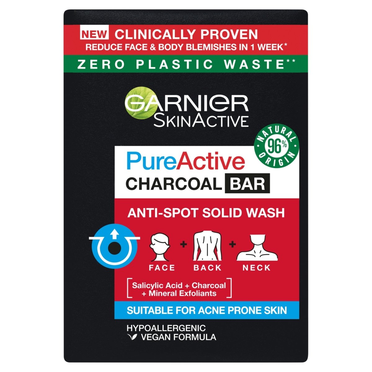 Garnier Pure Active Charcoal Face Bar 50g - Intamarque - Wholesale 3600542405782