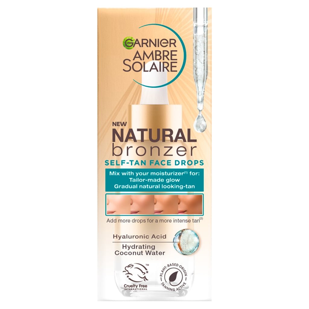 Garnier Ambre Solaire Natural Bronzer Self-Tan Face Drops 30ml *NEW* - Intamarque 3600542512855