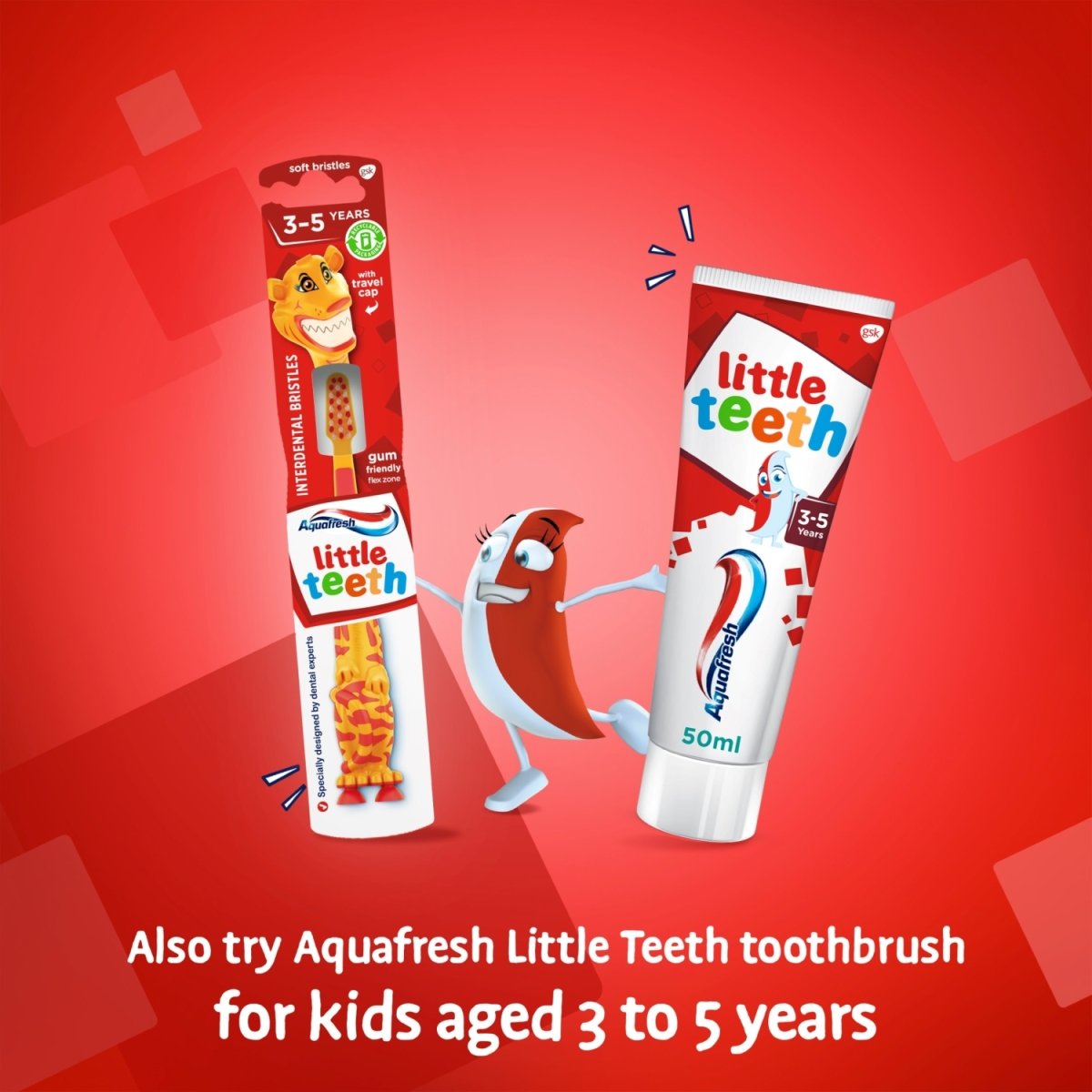 Aquafresh Kids Toothpaste 50ml Little Teeth 3-5 Years - Intamarque 5000347090943