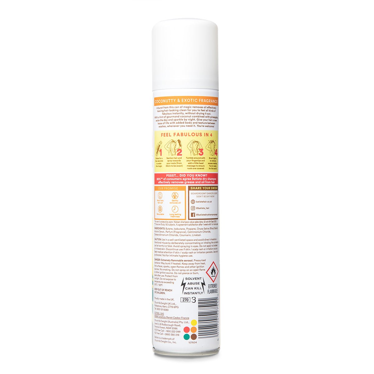Batiste Dry Shampoo Tropical 200ml - Intamarque 5010724527511
