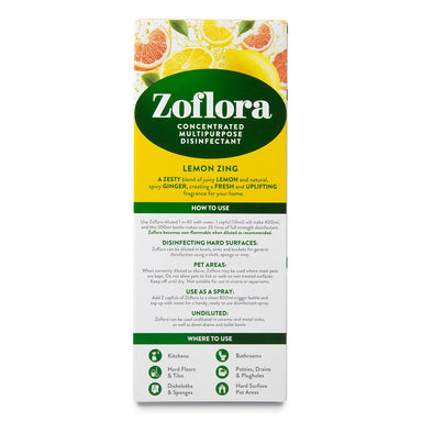 Zoflora Disinfectant Lemon Zing 500ml - Intamarque 5011309029116