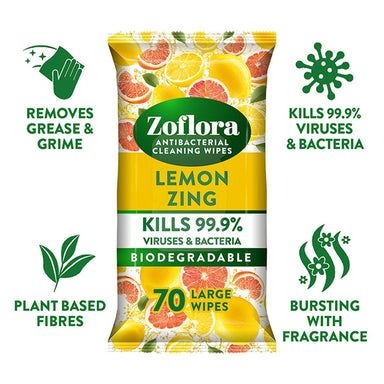 Zoflora Lemon Zing Wipes 70s - Intamarque 5011309087314