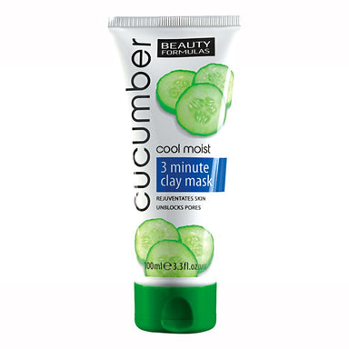 Beauty Formulas 100ml Cucumber 3 Minute Clay Mask - Intamarque 5012251010191