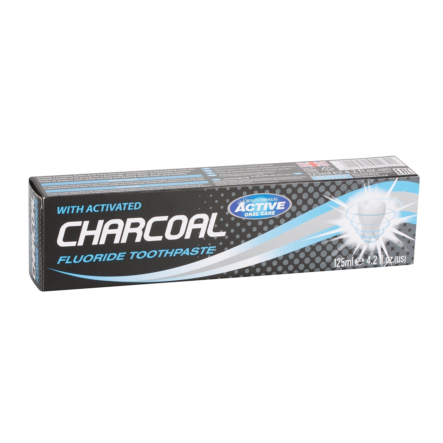 Beauty Formulas 125ml Active Charcoal Toothpaste - Intamarque 5012251012621
