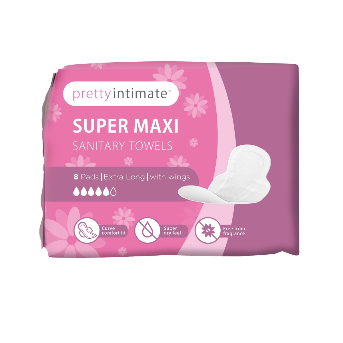Pretty Intimate Super Maxi 8 Sanitary Towels - Intamarque - Wholesale 5031413904321