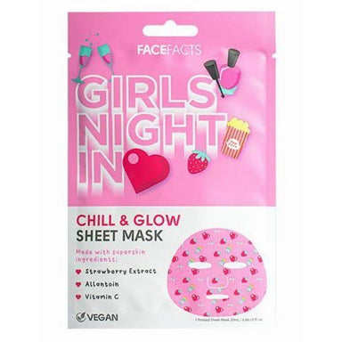 Face Facts Girls Night In Chill & Glow Sheet Mask - Intamarque - Wholesale 5031413928129