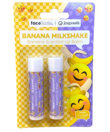 Face Facts Joypixels Lip Balms- Banana Milkshake - Intamarque - Wholesale 5031413930450