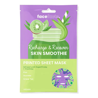Face Facts Printed Sheet Mask- Skin Smoothie- Recharge & Recover - Intamarque - Wholesale 5031413932171