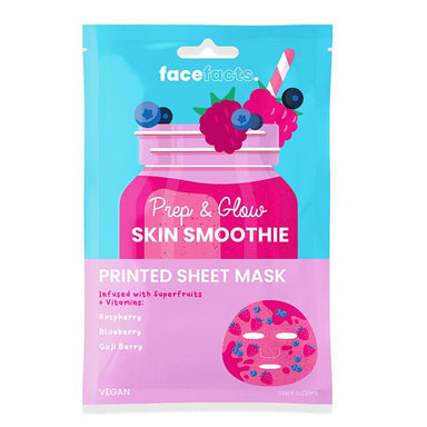 Face Facts Printed Sheet Mask - Skin Smoothie - Prep & Glow - Intamarque - Wholesale 5031413932232