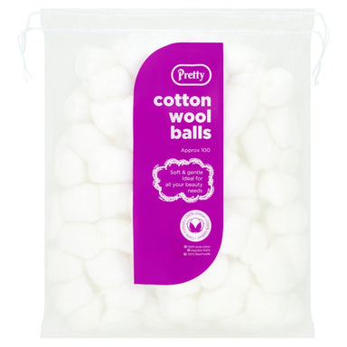 Pretty Cotton Wool Balls - 100 White - Intamarque 5031413953145