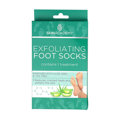 Skin Academy Exfoliating Foot Socks - Aloe Vera & Tea Tree - Intamarque - Wholesale 5031413988000