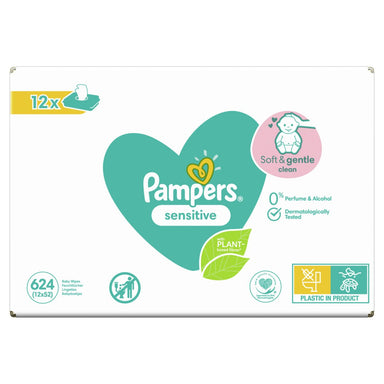 Pampers Wipes Sensitive Mega Pack (12x52s) - Intamarque - Wholesale 8001841041483