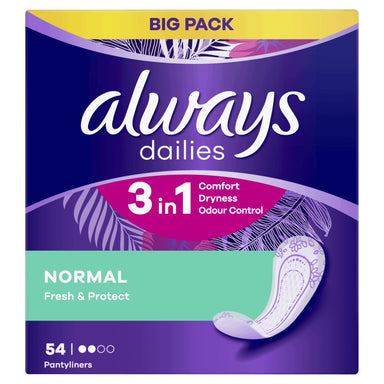 Always Dailies Liners 54ct Normal Unscented - Intamarque - Wholesale 8006540692356